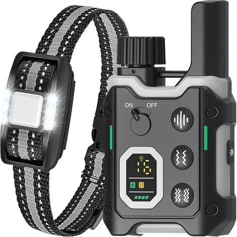 collier dressage chien avec télécommande : Collier anti-aboiement intelligent télécommandé — Portée ultra-longue, écran numérique, mode vibration