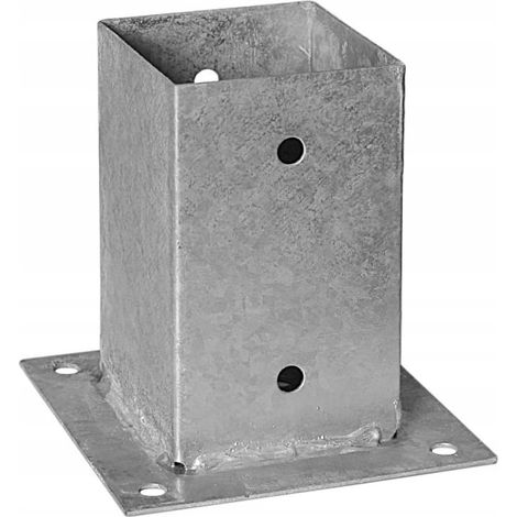 Base del palo avvitata al cemento 91x150x2mm zincata