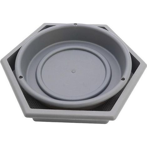 Hängende Vogeltränke, Futter- und Wasserspender, 2 in 1: Hängender Futter- und Wasserspender für den Außenbereich, grau. (1/5)