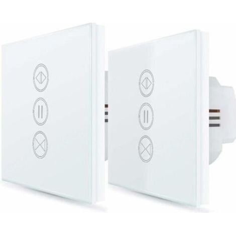 2x Smart Roller Shutter Switch, Adjustable Opening, WiFi Curtain and Blind Switch, Compatible with Alexa and Google Home for Voice Control, Smart Timer, Wall Motor (1/4)