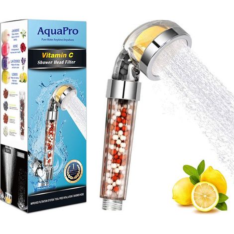 Cabezal de ducha ahorrador de agua, cabezal de ducha antical Magichome con 3 capas de filtración iónica. (1/5)