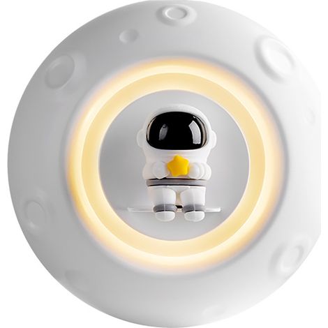 Diffuseur d'Huiles Essentielles avec Fonction Humidificateur et Minuterie - Lampe Veilleuse Astronaute Blanc (1/5)