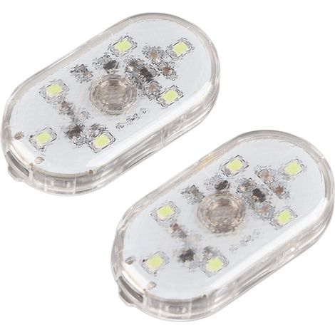 Lot de 2 lampes LED intérieures pour voiture avec capteur, chargement USB, interrupteur tactile, éclairage d'ambiance sans fil, lampe de lecture nocturne et éclairage intérieur. (1/5)
