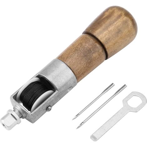 Kit de Couture en Cuir avec Alène à Coudre à Verrouillage Automatique et 2 Aiguilles (1/5)
