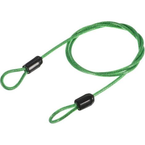 Câble de sécurité 1 unité Acier et plastique Boucle double flexible Pour vélos et bagages Vert 2,5 (1/5)