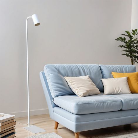 Stehleuchte Wohnzimmer Weiß 124 cm klein flexibel GU10 Metall Leselampe Stehlampe