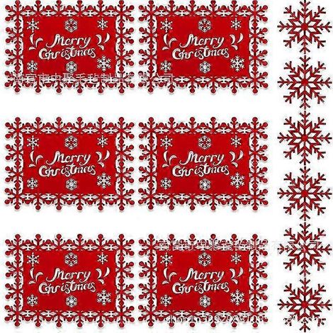 Lot de 12 sets de table et sous-verres de Noël pour décorer votre table de Noël (1/5)