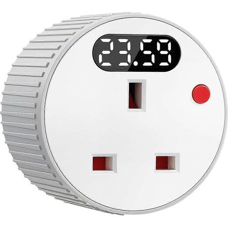 Prise avec minuteur à compte à rebours, prise numérique avec affichage LED, minuterie réglable de 1 min à 24 h (1/5)