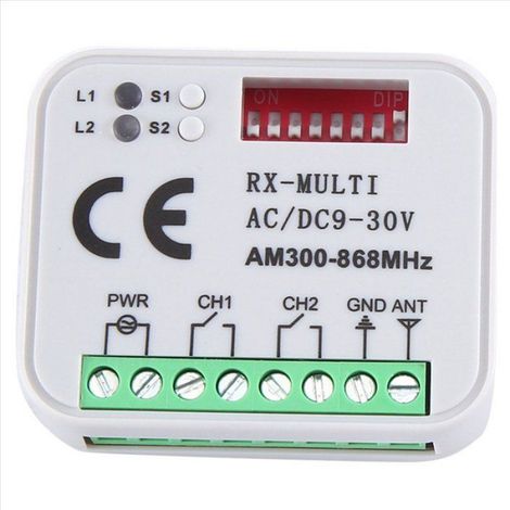 RéCepteur Universel RX MultifréQuence 300 868 MHz 2CH 12 V 24 V Module Relais TéLéCommande de Porte de Garage 433,92 MHz 868 MHz (1/4)