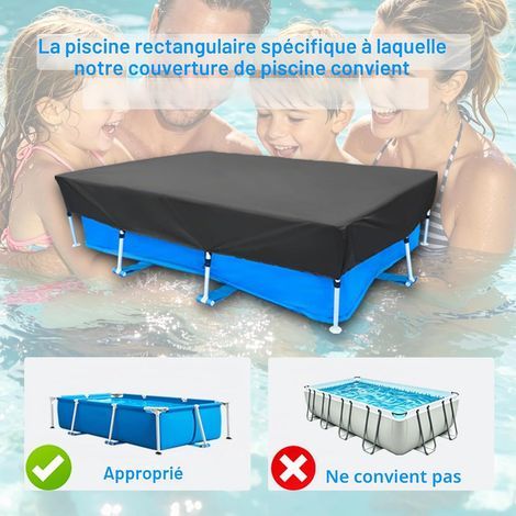 Telo di copertura rettangolare per piscina fuori terra con coulisse, impermeabile e antipolvere, 305 x 205 cm (1/5)