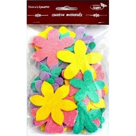 Flores con purpurina (60 unidades)