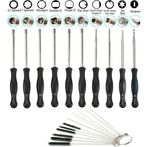 Lot de 10 Outil de réglage de carburateur avec brosse de nettoyage Aiguille de carburateur pour moteur 2 Cycle Petite courantes Echo Stihl Poulan Husqvarna MTD Ryobi Homelite tondeuse Weed Eater (1/4)