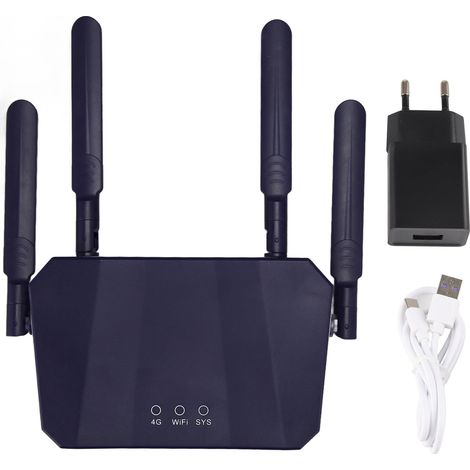 Professioneller 4G LTE Highspeed-Router (300 Mbit/s), mobiler WLAN-Zugangspunkt mit SIM-Kartensteckplatz, für Zuhause und Büro, EU-Stecker (100–240 V)