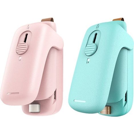 Mini Zaksealer - 2-in-1 Sealer En Snijder - Voor Plastic Zakjes En Voedselbewaring - Handmatig Afsluitapparaat - 2 Stuks (1/5)