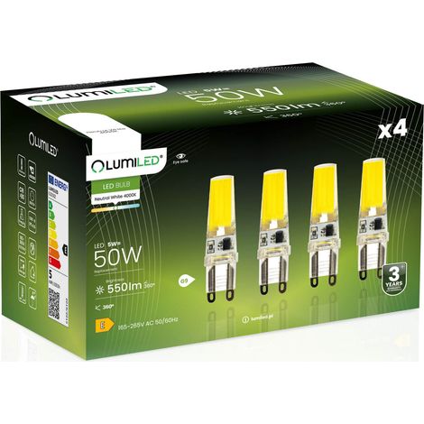 4x G9 LED-Lampenkapsel 5W = 60W 550lm 4000K Neutralweiß 360° Glühfadenbeleuchtung