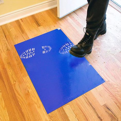 30 Couches Tapis Collants au Sol, Tapis adhésif Anti-poussière Tacky 45cm90cm (pour Usage Domestique/Salle Blanche/Laboratoire/hôpital/Construction) (1/5)