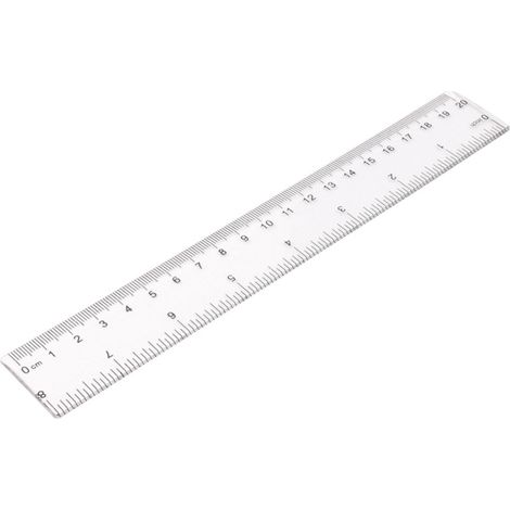 Règle transparente en plastique de 20 cm (8 pouces) - Outil de mesure simple et droit pour étudiants, école, bureau et fournitures de dessin (1/5)