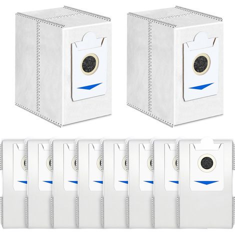 Confezione da 10 sacchetti per aspirapolvere compatibili con Ecovacs T30S / T30S PRO / X5 Omni / Deebot X2 Omni, antibatterici, 10 sacchetti di ricambio, alta capacità 3 litri.