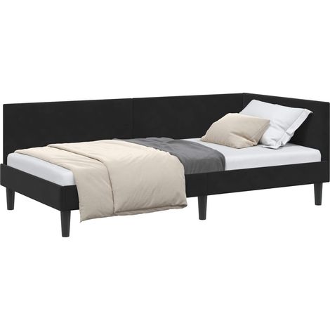 Estructura de cama en esquina Negro 90 cm x 200 cm Terciopelo vidaXL (1/5)