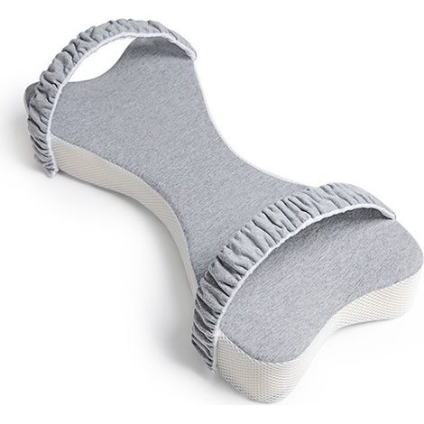 Oreiller Jambes - Mousse Mémoire Forme - Soulagement Sciatique Et Douleurs - Pour Dormir Sur Le Cté - Gris - 21x9x3 Cm (1/5)