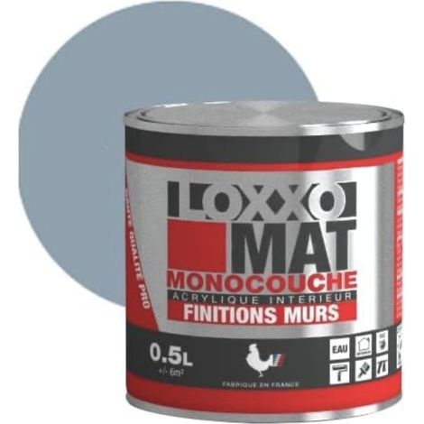 Peinture à base de résine acrylique mate LOXXO MAT Conditionnement: 0,5L - Couleur: BLEU GRIS (LOXXO) (1/2)