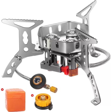 Camping Stove - 6800 W - Windproof Foldable Gas Cooker - Outdoor Cooking - 1 Unit (1/5)