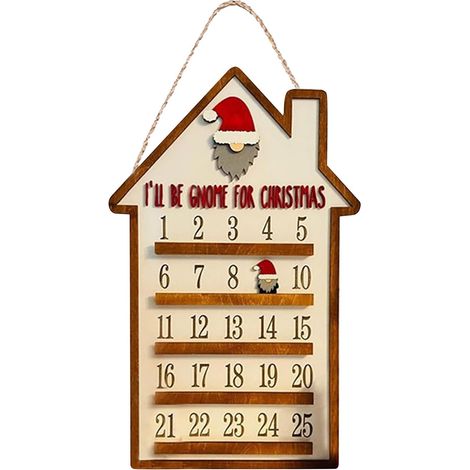 Calendrier De L'Avent En Bois PèRe NoëL, Suspension Calendriers De L'Avent, Reutilisable 25 Jours Compte à Rebours, Bois DéCoration NoëL Calendrier Avent Pour Porte, Mur, Table (1/5)
