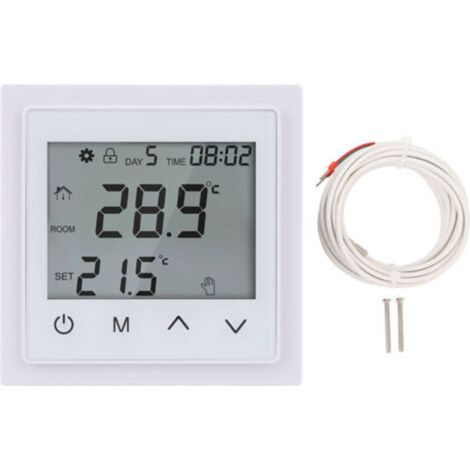 Thermostat pour système de chauffage domestique, écran tactile LED, contrôleur de température au sol, AC85V-250V, 16A, blanc (1/5)