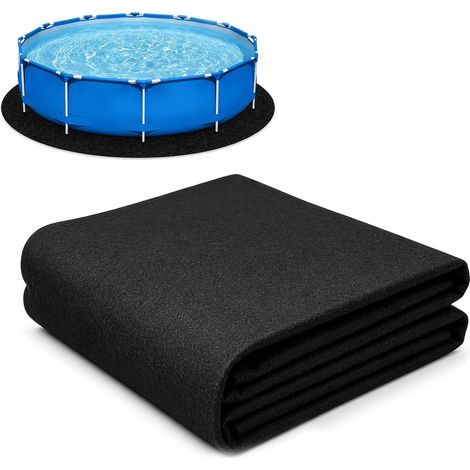 Tapis de piscine rond de 4 m, tapis de piscine extérieur, rond, pliable, antidérapant, tapis de sol de piscine, tapis de sol résistant à la déchirure, tapis de bain à remous pour jardin (1/5)