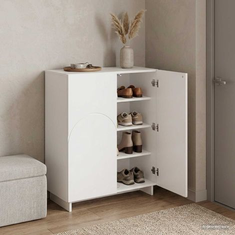 Scarpiera 73 x 38 x 87,5 cm Legno ingegnerizzato Bianco Lucido (1/5)