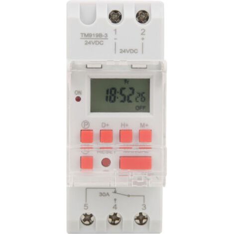 Relais programmable 24V 30A avec écran LCD - Minuterie hebdomadaire 12/24h (1/5)