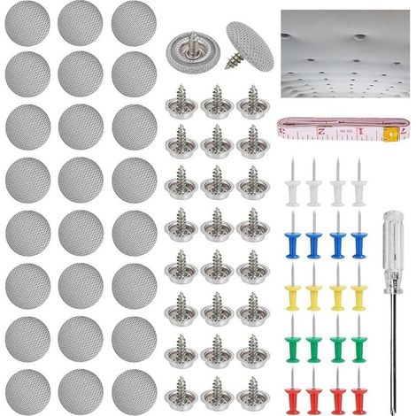 Kit de réparation de toit de voiture, 65 rivets, comprend des punaises, un tournevis et un ruban à mesurer, adapté à la plupart des voitures,OUYLAF