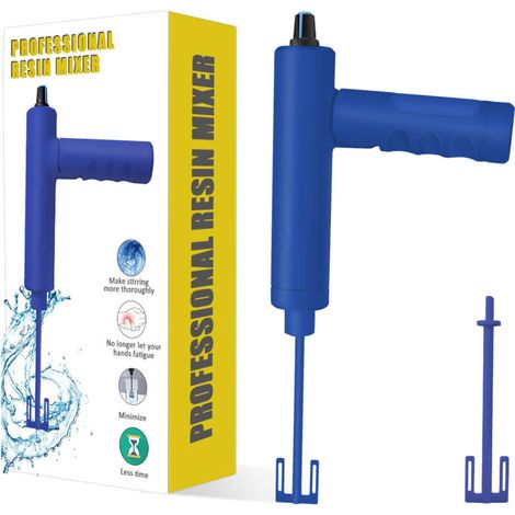 Mélangeur Époxy Électrique, Mélangeur à Axe Métallique, Rechargeable par USB, Pour Mélange de Peinture et Résine (Bleu) (1/3)