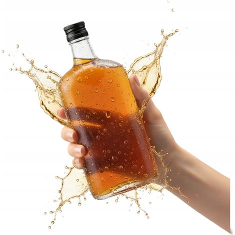 Botella de vidrio FLAT CLASSIC de 500 ml para licores, vino, zumos y vodka de 0,5 l. (1/5)