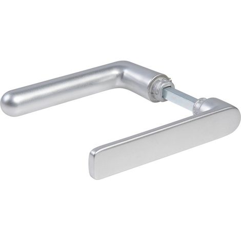 Vachette – Béquille de porte double saillie réduite argent – Carré 7 mm – Longueur 107 mm – Épaisseur 40 mm – Livrée avec tige carré fixe