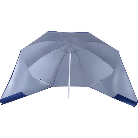 Parasol de plage parasol abri solaire contemporain protection UPF 50+ sac transport fourni bleu marine
