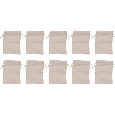 10 Sacs en Coton Lin Réutilisables 9x6,7 Pouces pour Stockage Aliments, Pain ou Fleurs (1/5)