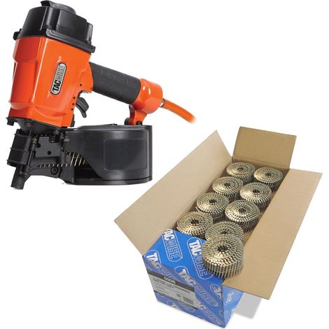 Tacwise GCN57P Nailer 57mm Air Nail Gun + 14,400 2.1 x 45mm Galvanised Coil Nail (1/4)