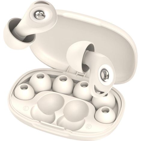 Bouchons d'oreilles pour le sommeil anti-ronflement, 45dB SNR, réutilisables, blanc pierre (1/3)