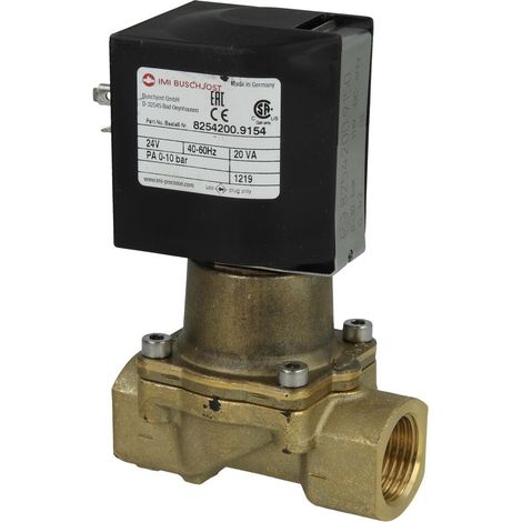 Electrovanne Buschjost 8254200.9154.0244 G1/2,3,4m³/h,0-10bar +90°C,NBR, 24VAC