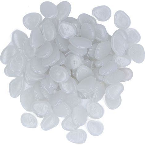 Pierres lumineuses d'extérieur, galets lumineux fluorescents colorés pour jardin sombre, cour, allée, sentiers de jardin, 100/sac blanc (1/5)