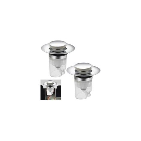 Bonde Lavabo Bouchon Vidange Pop up - 2 Pièces, Couleur Argent, Bouchoner D'évier de Cuisine, Convient pour Salles de Bains, Les Balcons Cuisines, Assure Ecoulement Fluide de l'eau