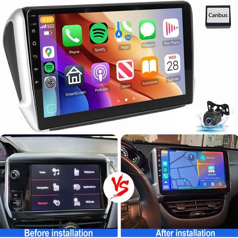 Pour Peugeot 2008/208 2013-2018 Carplay Android 15 Autoradio GPS WiFi BT 2+64G CAM