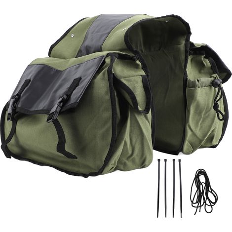 Große Fahrradsatteltasche, faltbare Gepäckträgertasche für hinten, Fahrradtasche für Reisen und Pendeln, Grün (1/5)