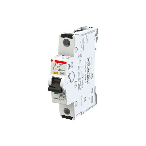 S300P-Disjoncteur 1P-1A-Courbe D-Pdc 25000A-230VAC 100kA-60VDC 25kA-1 module 2CDS381001R0011 ABB A908068 (1/3)