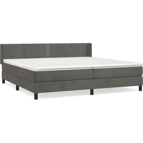 Maison Exclusive - Giroletto a Molle con Materasso Grigio Scuro 200x200 cm Velluto