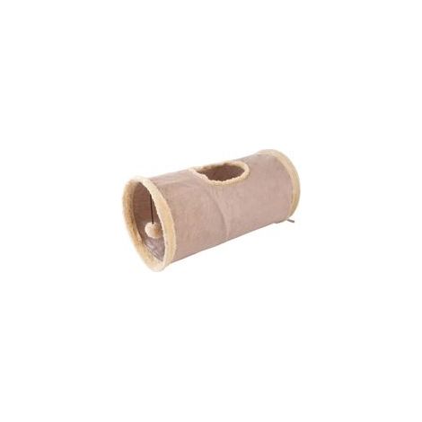 Tunnel pliable pour chat et lapin – Daim et polyester – 25 cm diamètre, 50 cm longueur – Bruit de bruissement intégré (1/5)