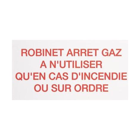 ETIQ ROBINET ARRET GAZ CZ07