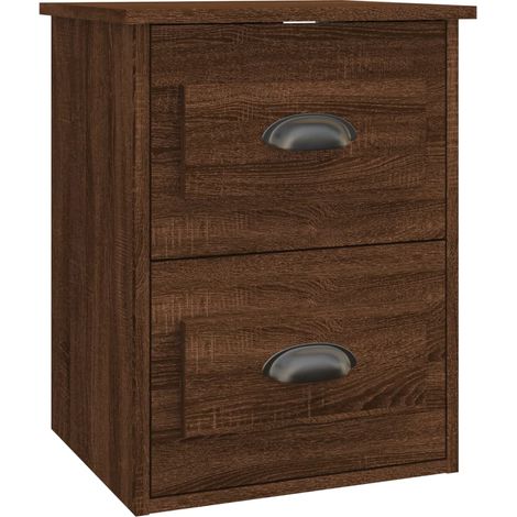 Comodino sospeso con 2 cassetti 41,5 x 36 x 53 cm in MDF marrone DEC034272