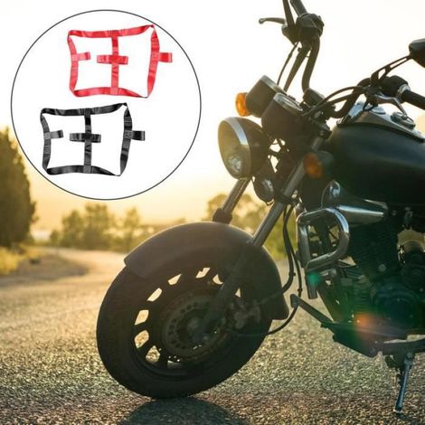 2 sangles d'arrimage universelles pour roue arrière de moto - Sangle d'arrimage pour moto, remorque, tondeuse, moto (1/4)